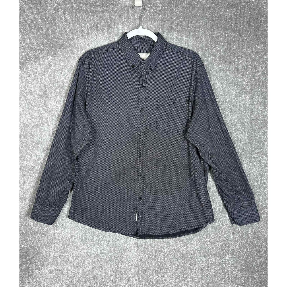 COLOURS Alexander Julian‎ Button Down Shirt Mens Large Stretch Black Micro Dot